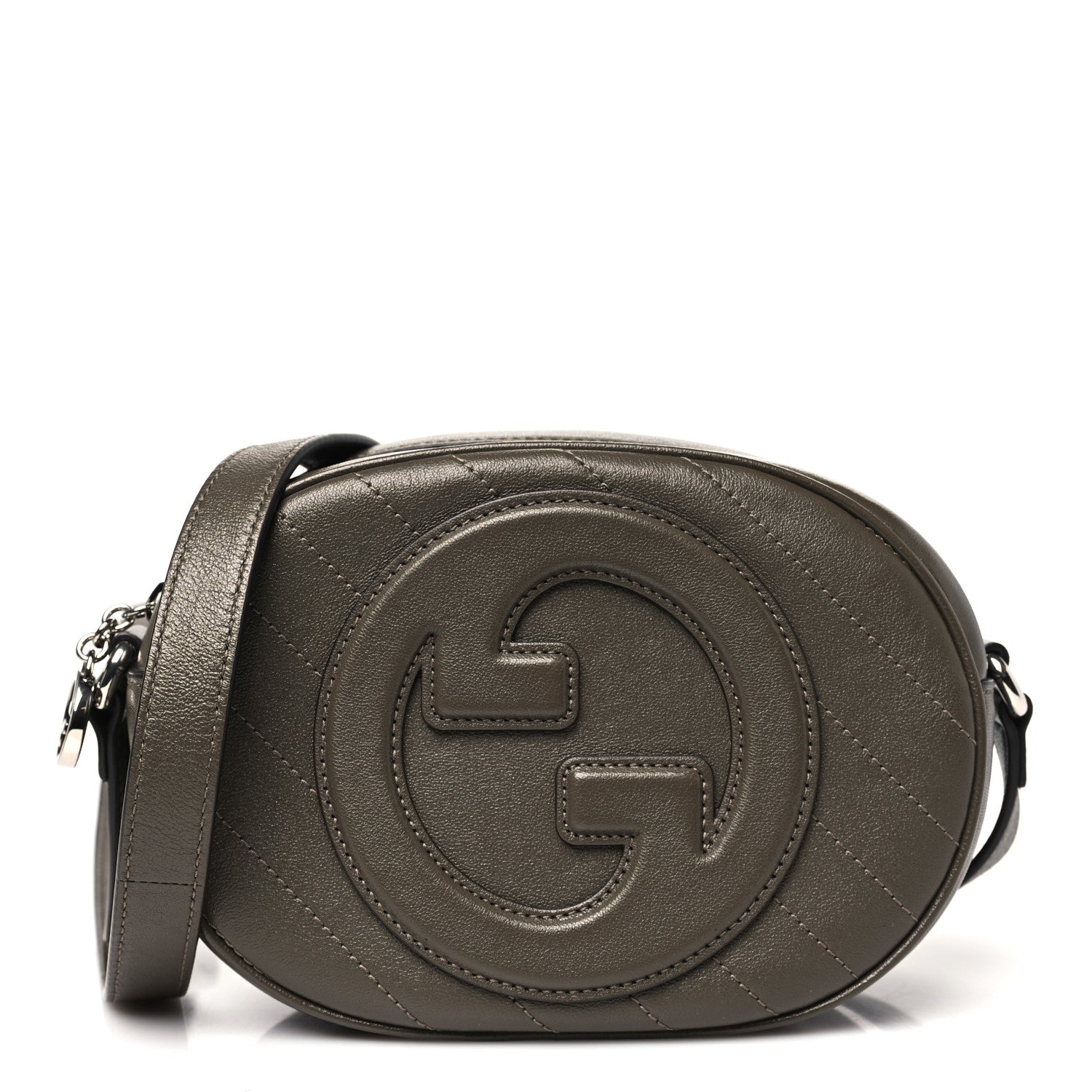 Gucci Sakai Be Green Calfskin Diagonal Stitched Mini Blondie Shoulder Bag Craclet Brown 1 of 10
