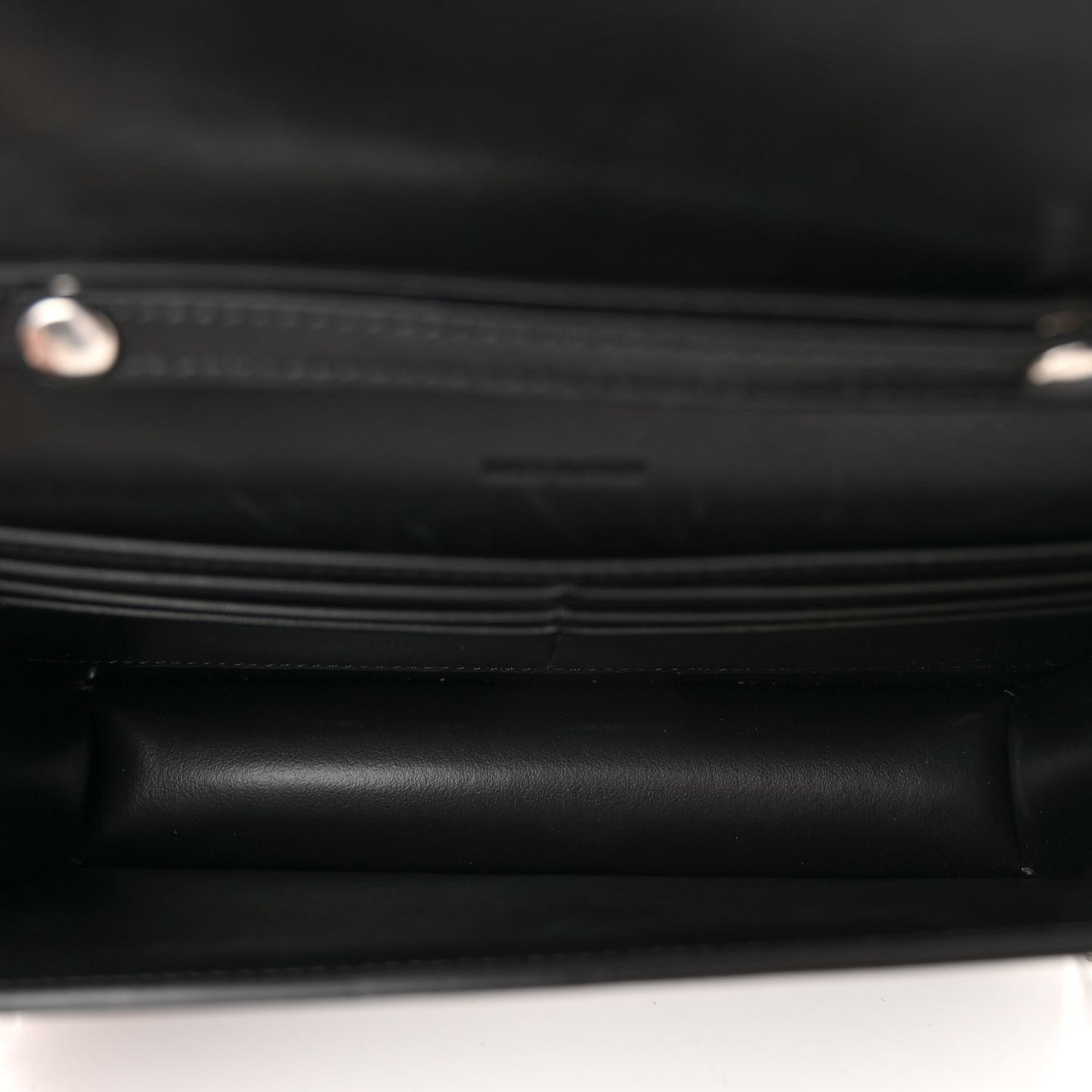 Shiny Calfskin Triomphe Margo Wallet on Chain Black
