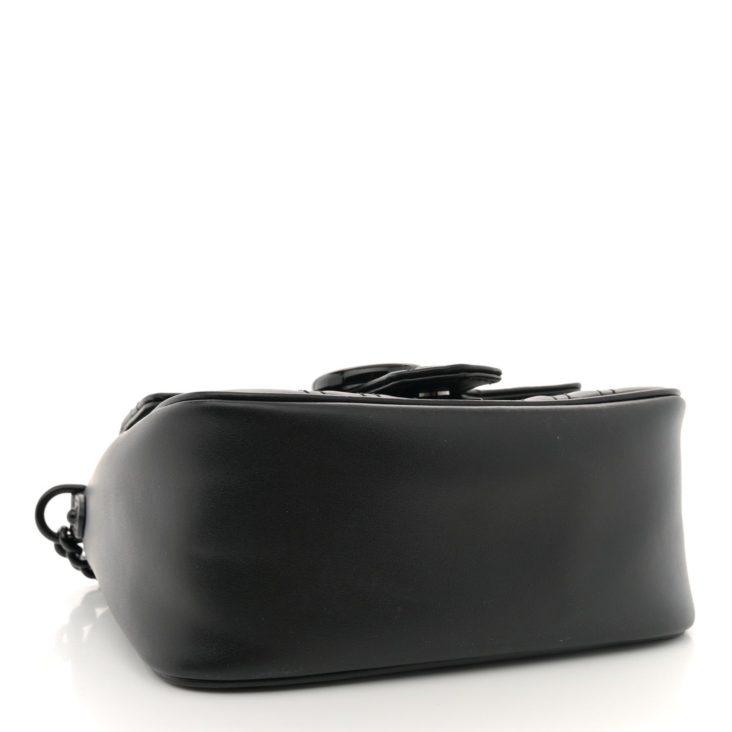 Calfskin Matelasse Monochrome Mini GG Marmont Crossbody Shoulder Bag Black