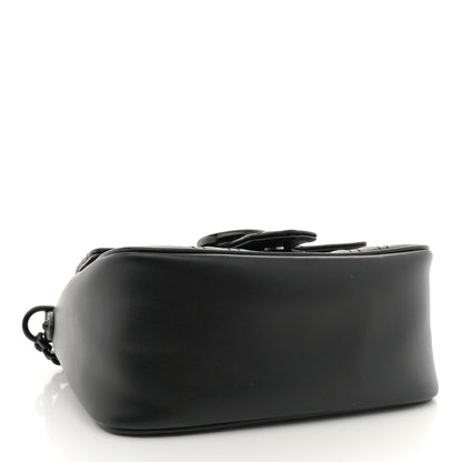 Gucci Calfskin Matelasse Monochrome Mini GG Marmont Crossbody Shoulder Bag Black 4 of 11