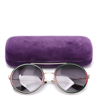 Gucci Round Frame Sunglasses GG0061S Gold Green 8 of 8