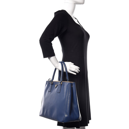Prada Saffiano Large Galleria Double Zip Tote Bluette 2 of 9