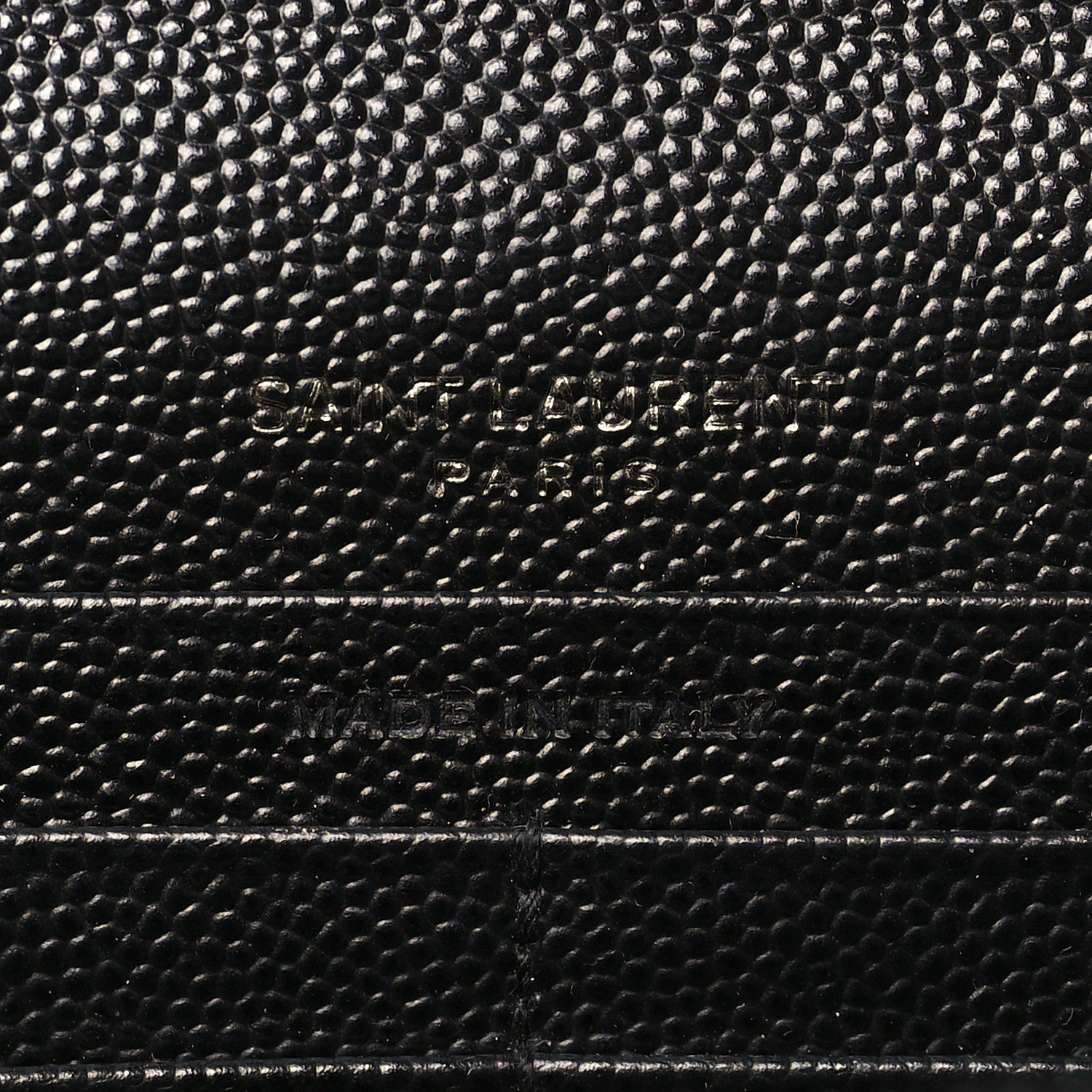 Saint Laurent Grain De Poudre Matelasse Chevron Monogram Monochrome Chain Wallet Black 5 of 9