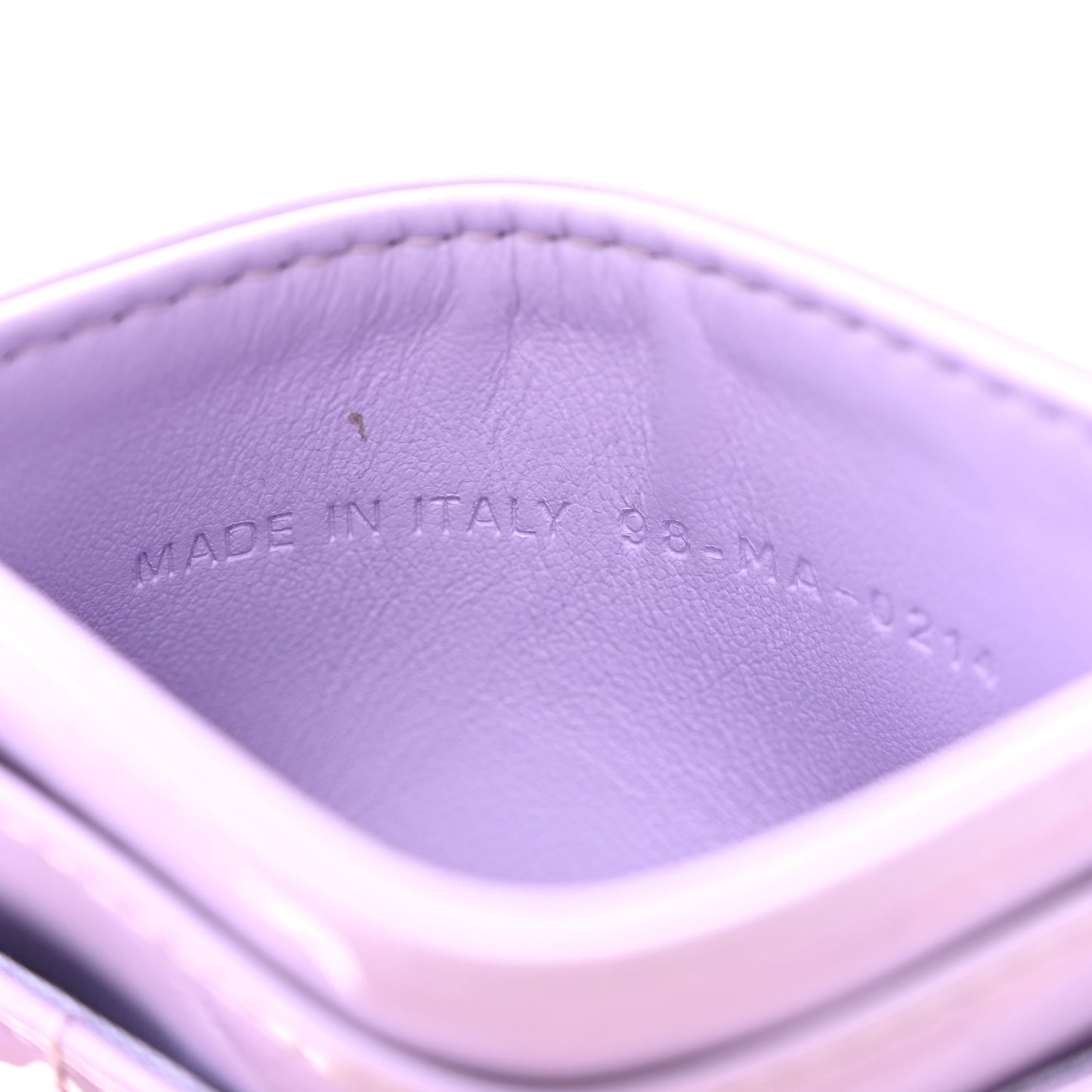 Patent Cannage Lady Dior Freesia Card Holder Lilac