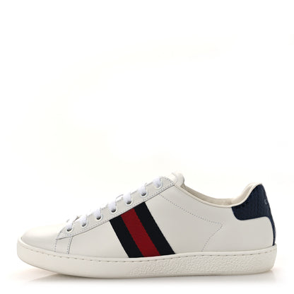Gucci Calfskin Ayers Web Womens Ace Sneakers 37.5 White Blue 1 of 11