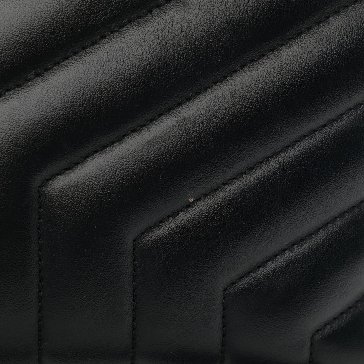 Calfskin Y Quilted Monogram Medium Loulou Chain Satchel Black