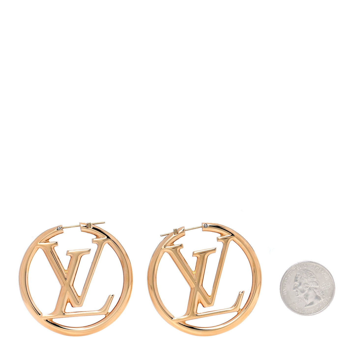 Metal Louise Hoop Earrings Gold