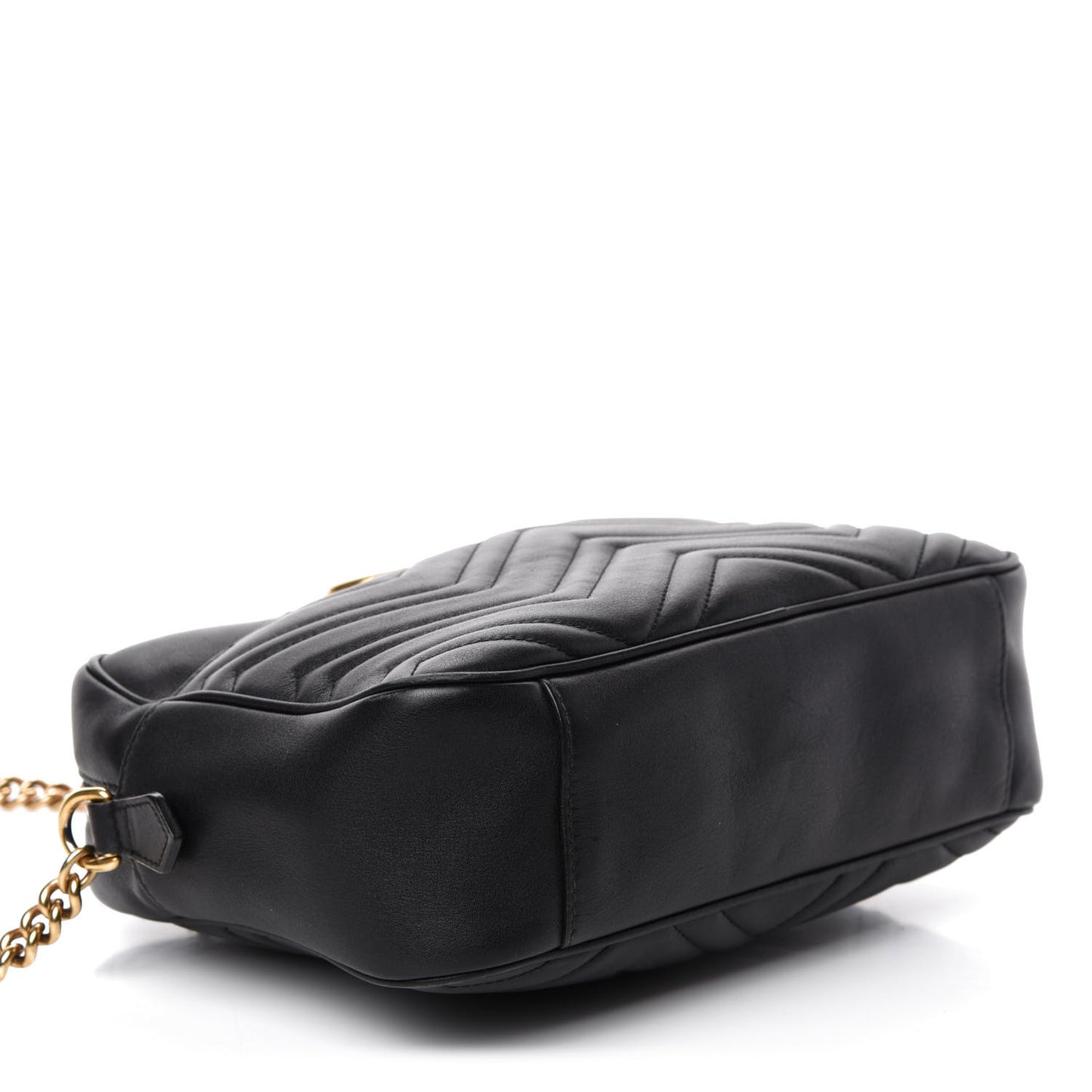 Calfskin Matelasse Medium GG Marmont Chain Shoulder Bag Black