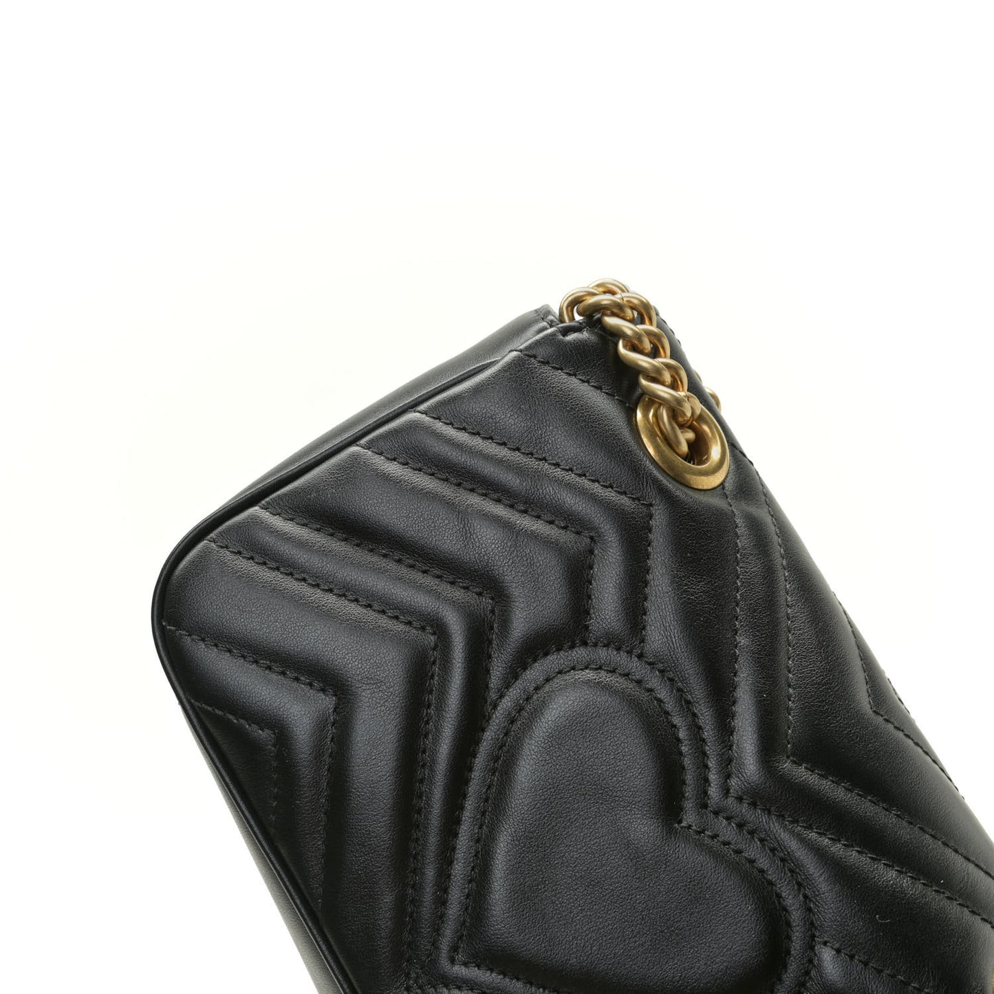 Calfskin Matelasse Mini GG Marmont Shoulder Bag Black