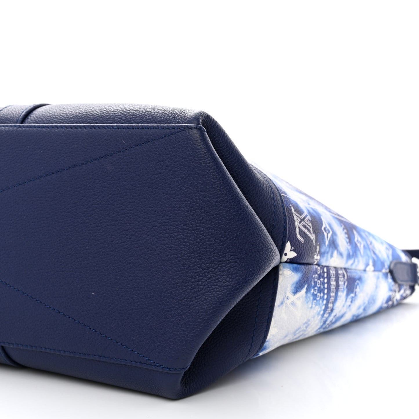 Cowhide Monogram Bandana Journey Tote Blue White