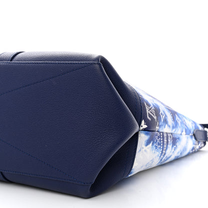 Louis Vuitton Cowhide Monogram Bandana Journey Tote Blue White 9 of 10