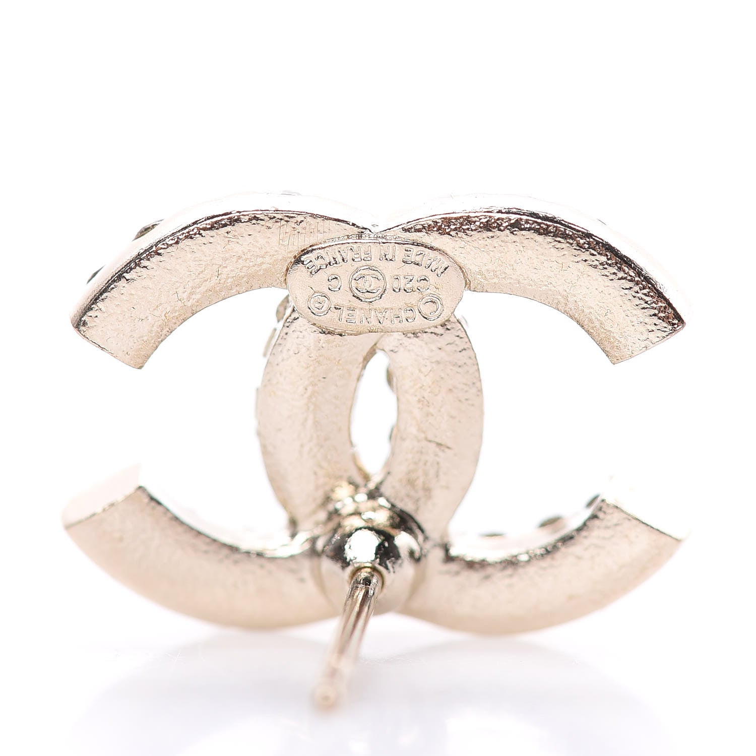 Chanel Crystal CC First Class Stud Earrings Gold 3 of 5