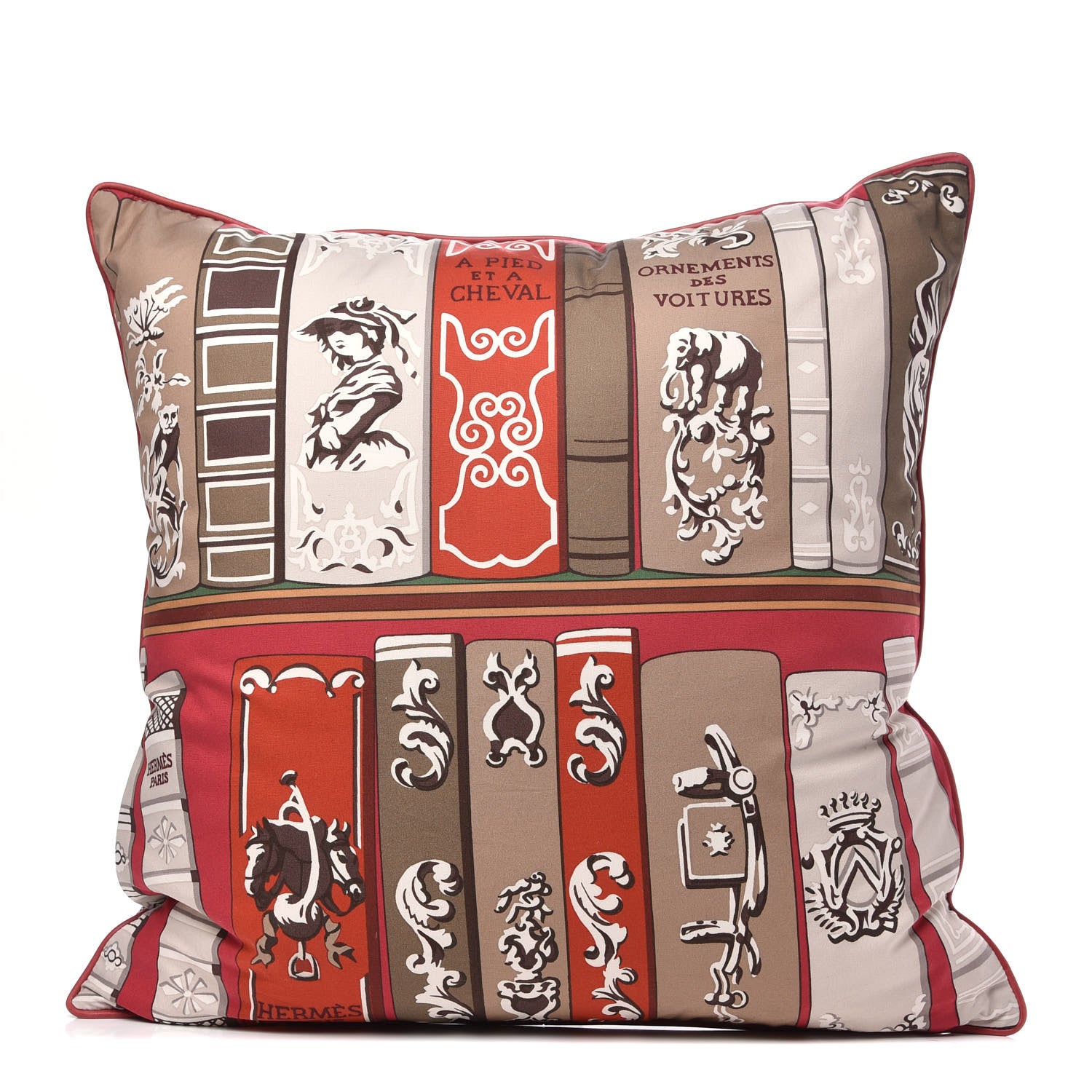Hermes Cotton Bibliotheque Pillow 1 of 4