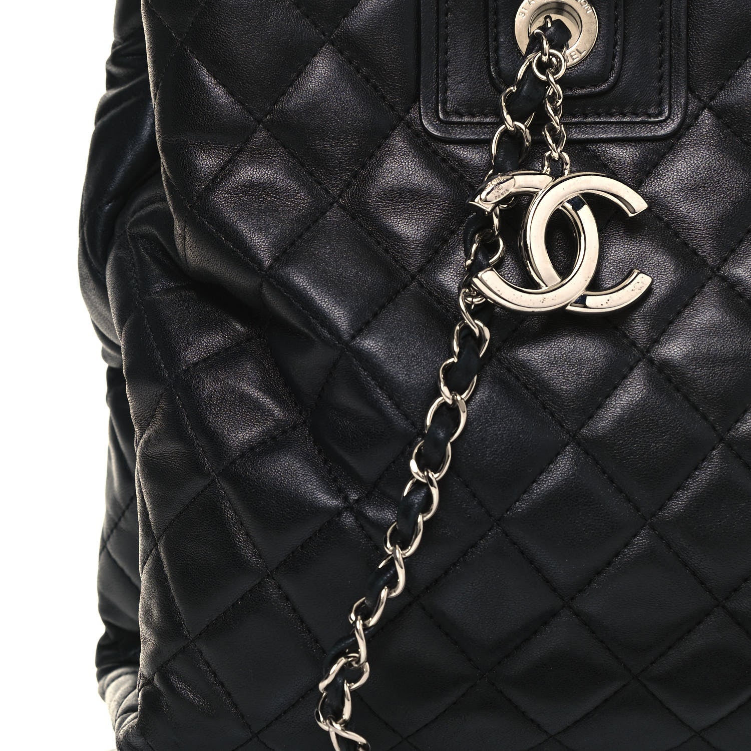Chanel Lambskin Quilted Daily Shopping Tote Black 15 of 15
