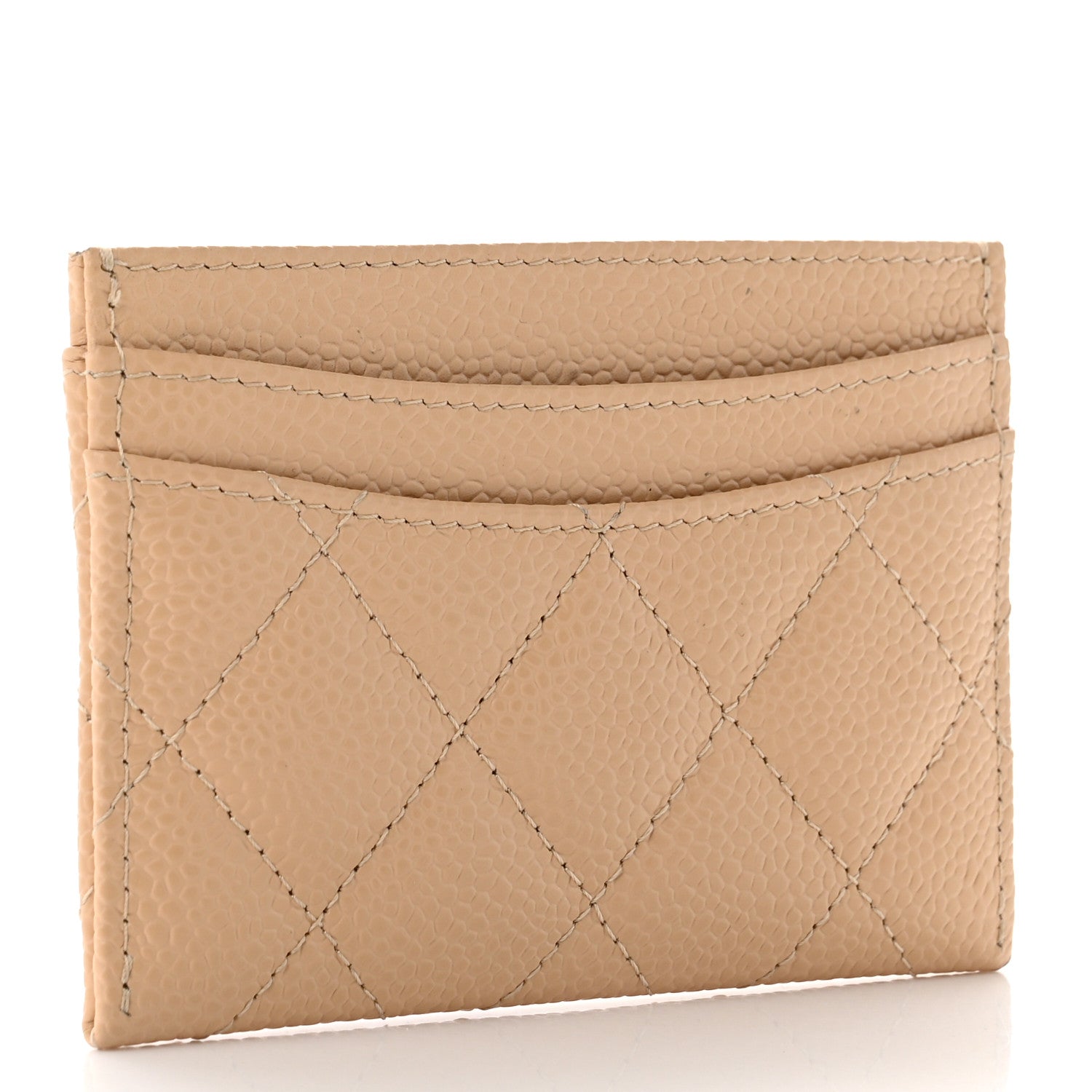 Chanel Caviar Quilted Card Holder Beige 3 of 8