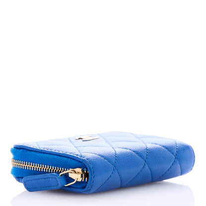 Chanel Caviar Quilted Zip Coin Purse Dark Blue 4 of 7
