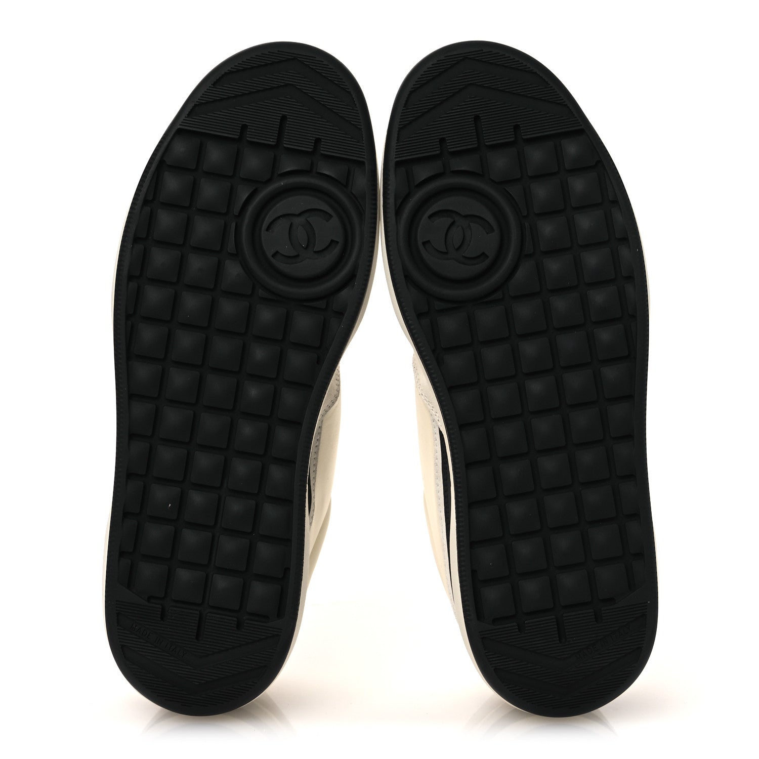 Chanel Lambskin Suede Calfskin Sneakers 40 Ivory White Black 7 of 11