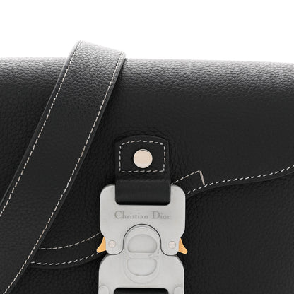 Christian Dior Grained Calfskin Saddle Messenger Bag With Strap Black 8 of 11