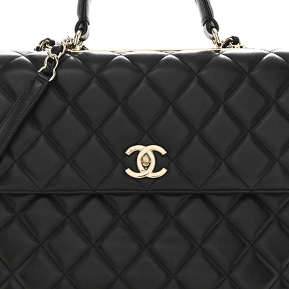 Chanel Lambskin Quilted Large Trendy CC Dual Handle Flap Bag Black 8 of 15