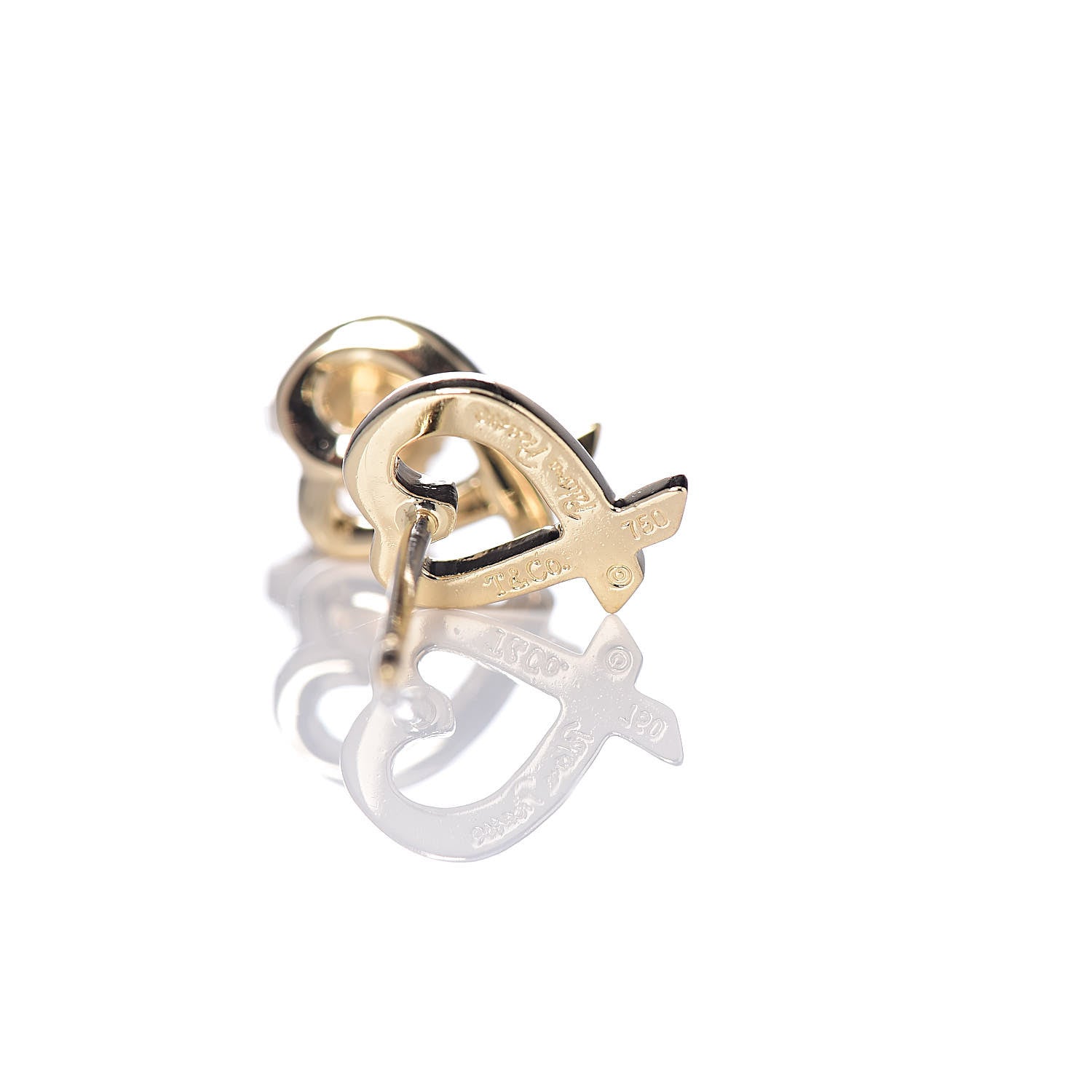 Tiffany 18K Yellow Gold Mini Paloma Picasso Loving Heart Earrings 5 of 5