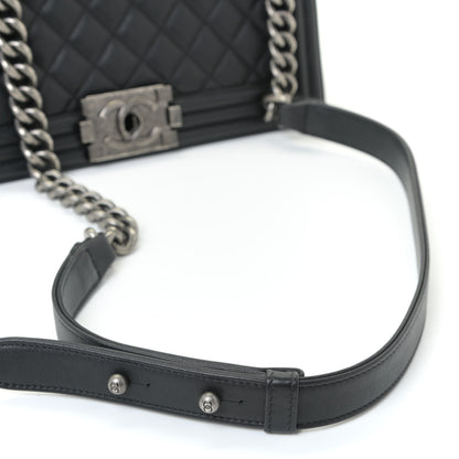 Chanel Calfskin Quilted Medium Boy Flap Black 17 of 18