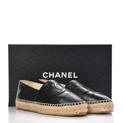 Chanel Lambskin CC Espadrilles 35 Black 10 of 10