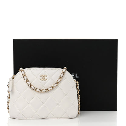 Chanel Caviar Quilted Classic Clutch with Chain White 12 of 12
