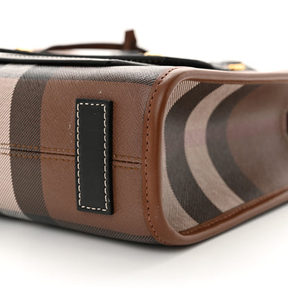 Burberry E-Canvas Check Calfskin Mini Freya Tote Dark Birch Brown 11 of 13