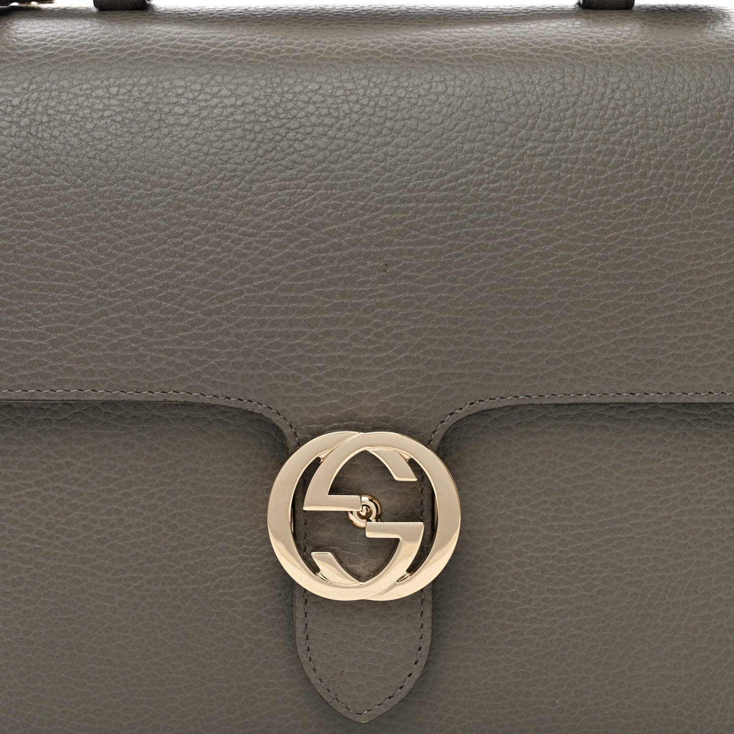 Dollar Calfskin Medium Interlocking G Top Handle Shoulder Bag Loess