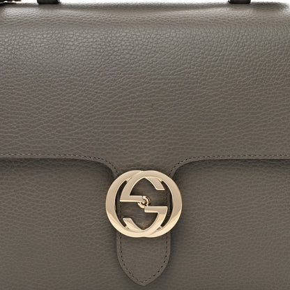 Gucci Dollar Calfskin Medium Interlocking G Top Handle Shoulder Bag Loess 6 of 13