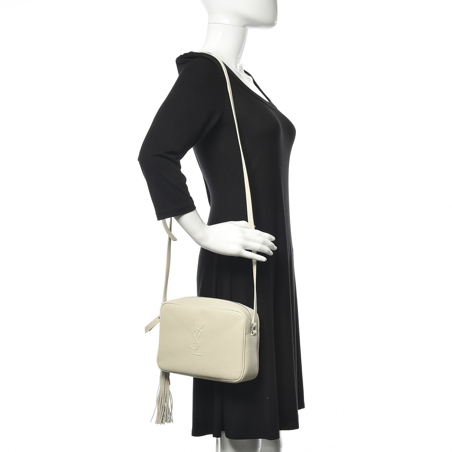 Saint Laurent Lambskin Monogram Small Lou Camera Bag White 2 of 8