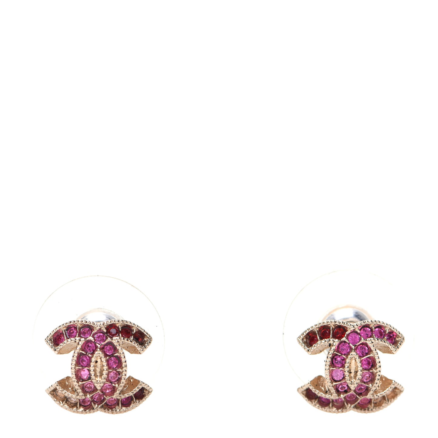 Crystal CC Earrings Gold Pink