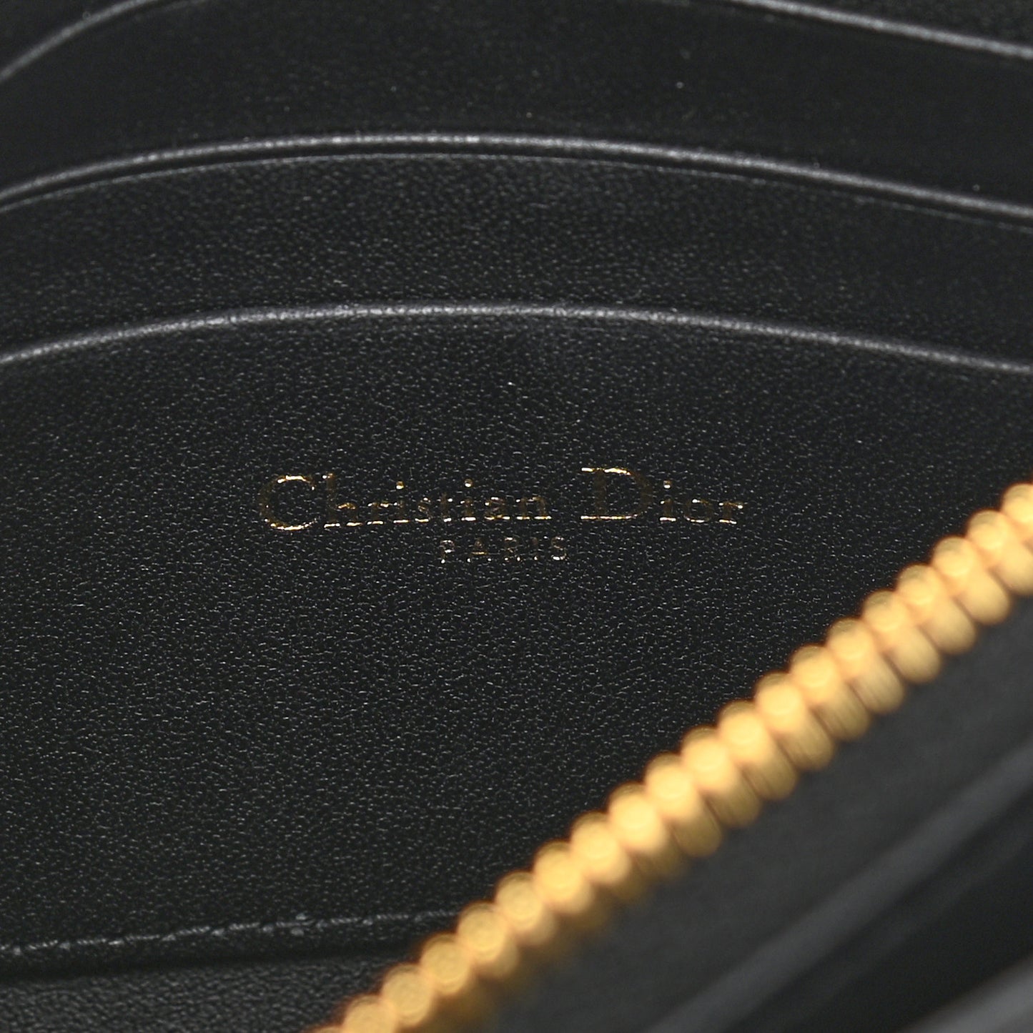 Calfskin Cannage Caro Zipped Pouch With Chain Black