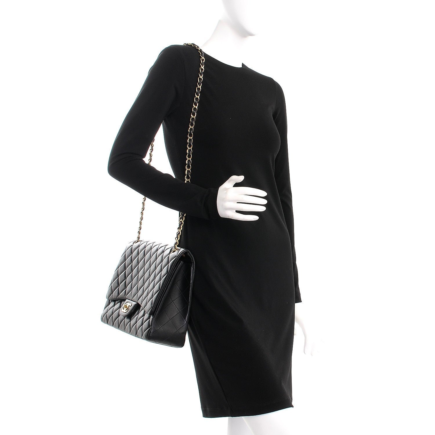 Chanel Lambskin Quilted Maxi Single Flap Black 2 of 9