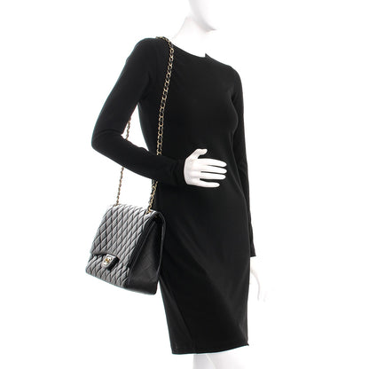 Chanel Lambskin Quilted Maxi Single Flap Black 2 of 9