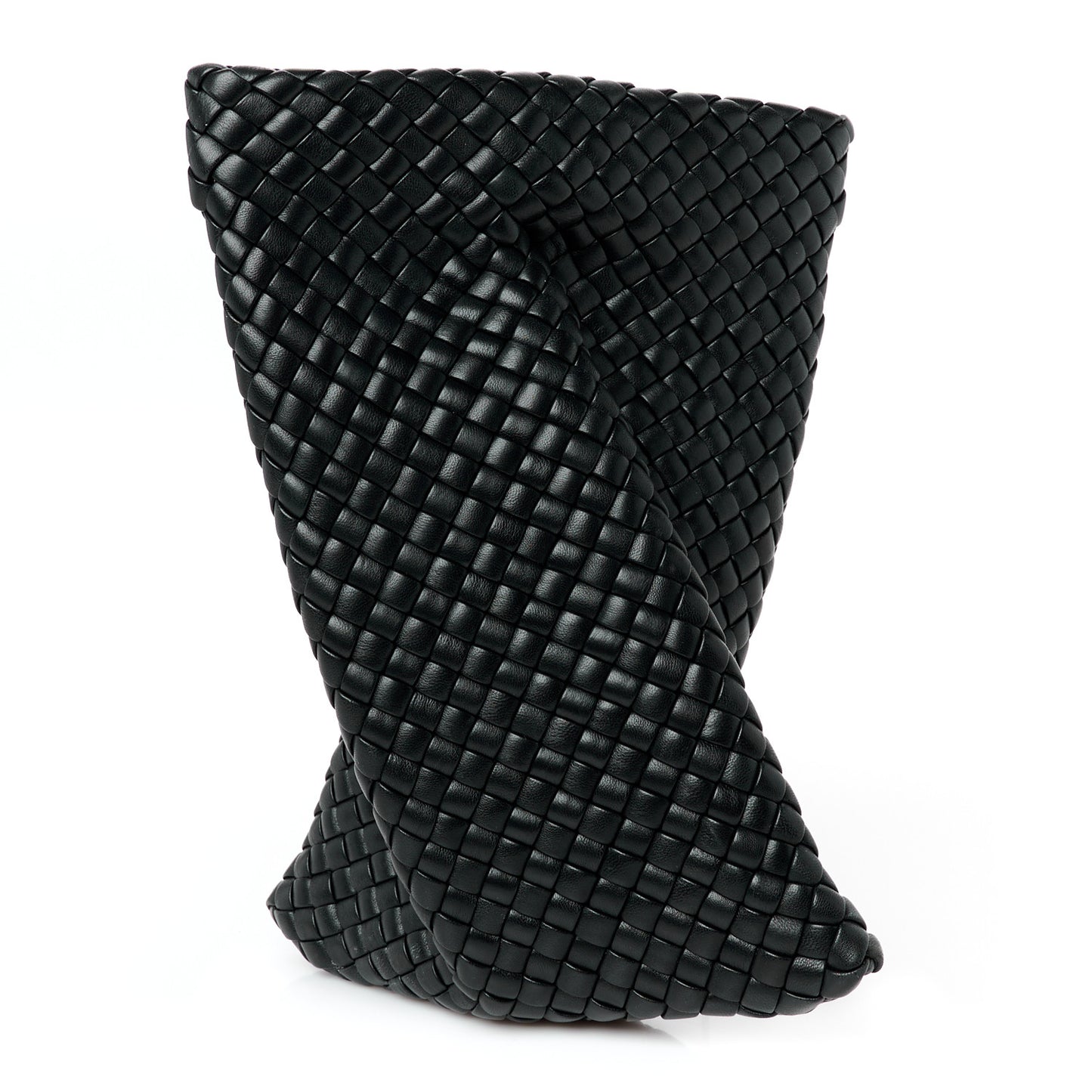 Nappa Intrecciato Crisscross Clutch Black