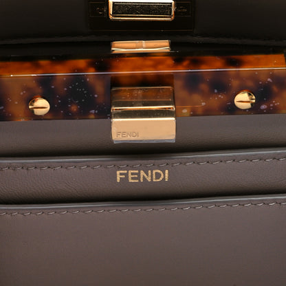 Fendi Shiny Nappa Plexiglass Petite Peekaboo I SEE U Satchel Tortora 8 of 9