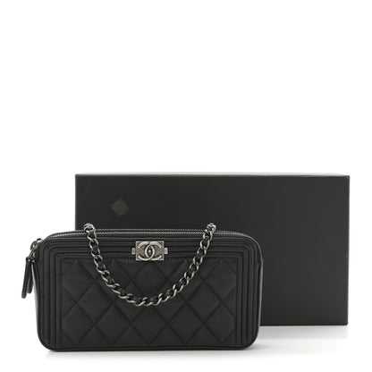 Chanel Caviar Quilted Small Boy Clutch With Chain Black 12 of 12
