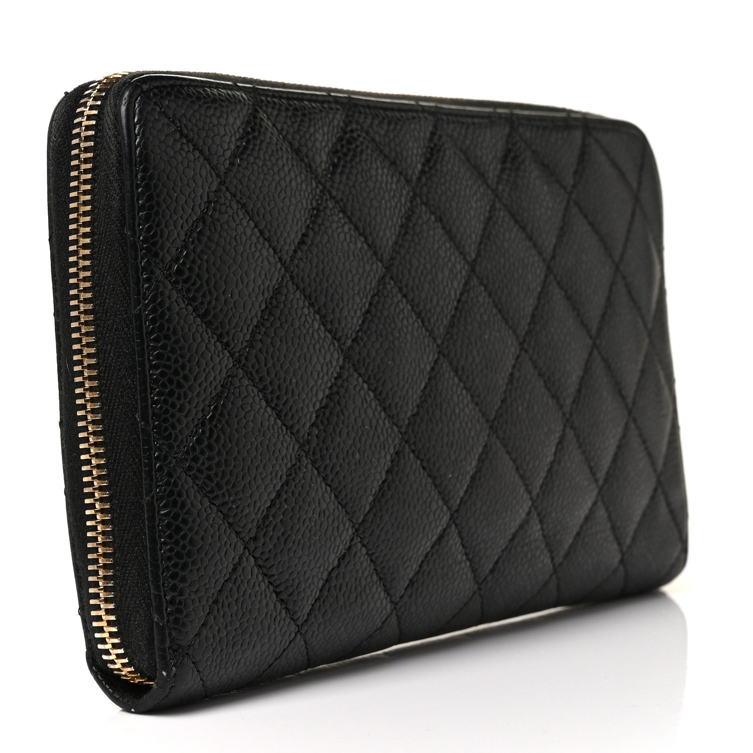 Chanel Caviar Quilted Large Zip Around Organizer Wallet Black 3 of 9