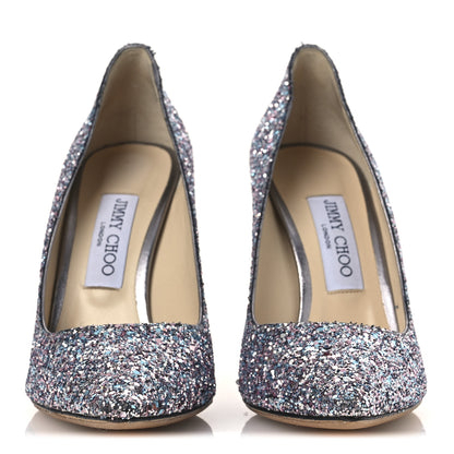 Jimmy Choo Coarse Glitter Degrade Pointy Toe Romy 100 Pumps 40 Bubblegum Multicolor 9 of 36