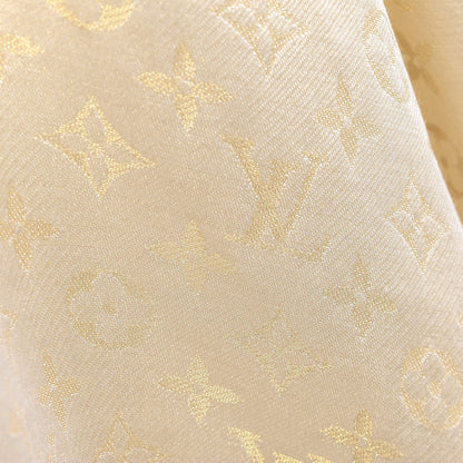 Louis Vuitton Silk Wool Monogram Shine Shawl Beige 7 of 7