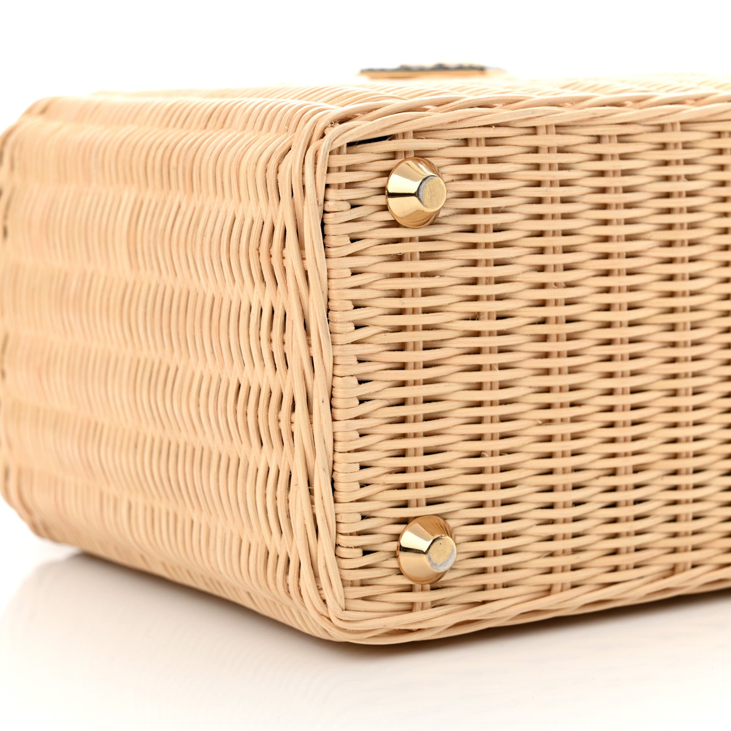 Prada Wicker Canvas Tote Naturale Black 9 of 12