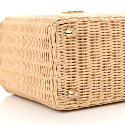 Prada Wicker Canvas Tote Naturale Black 9 of 12