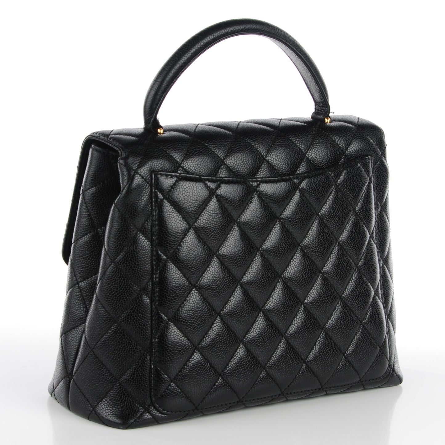 Caviar Quilted Jumbo Kelly Flap Black