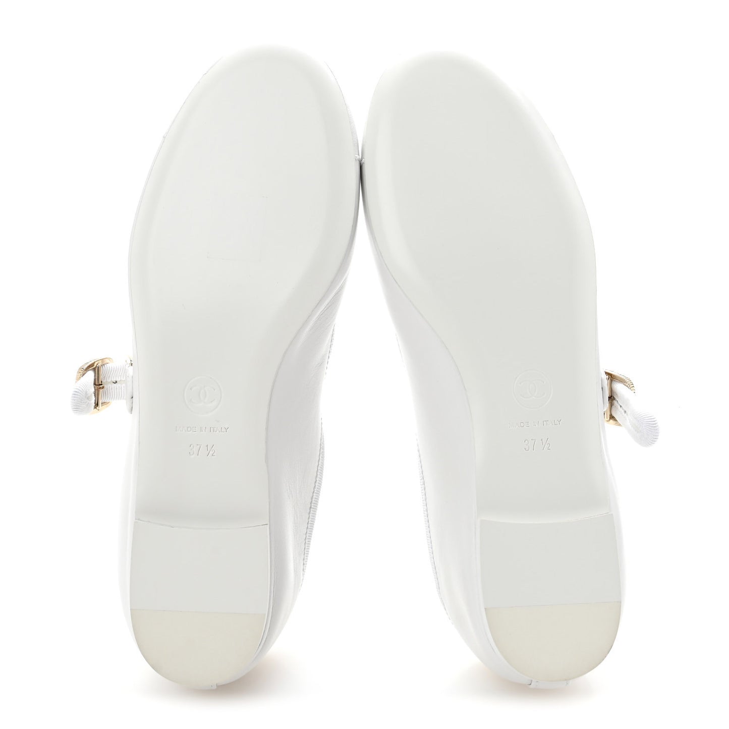 Lambskin Mary Jane Flats 37.5 White