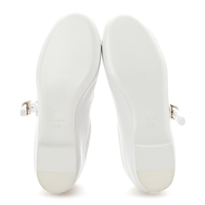 Chanel Lambskin Mary Jane Flats 37.5 White 6 of 10