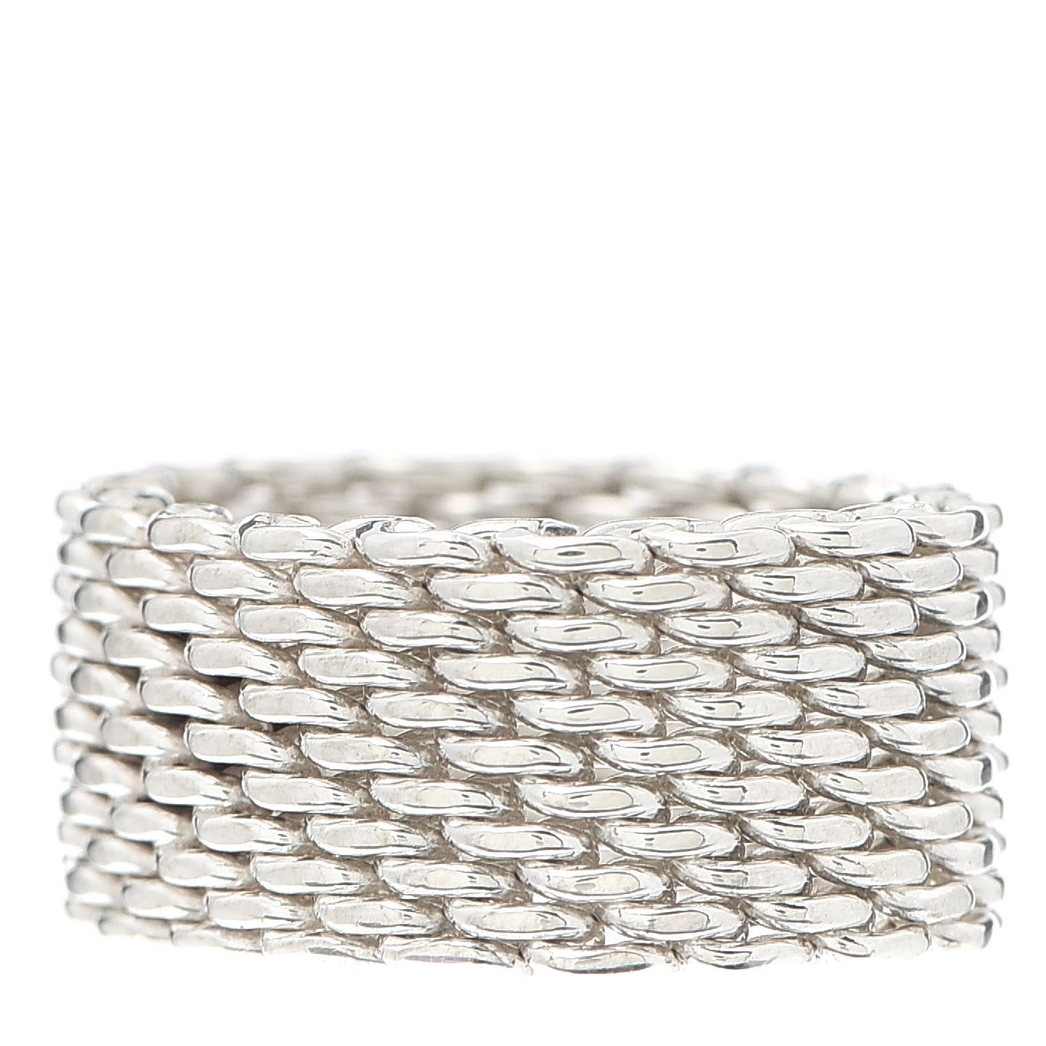 Tiffany Sterling Silver Somerset Mesh Ring 50 5.5 1 of 4