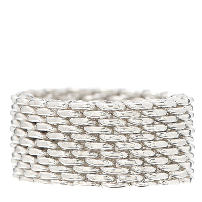 Tiffany Sterling Silver Somerset Mesh Ring 50 5.5 1 of 4