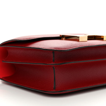Hermes Epsom Enamel Constance 24 Rouge Grenat 9 of 11