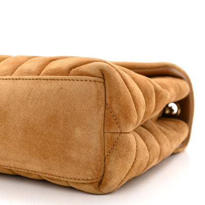 Saint Laurent Suede Calfskin Y Quilted Monogram Small Loulou Chain Satchel Cinnamon 10 of 13